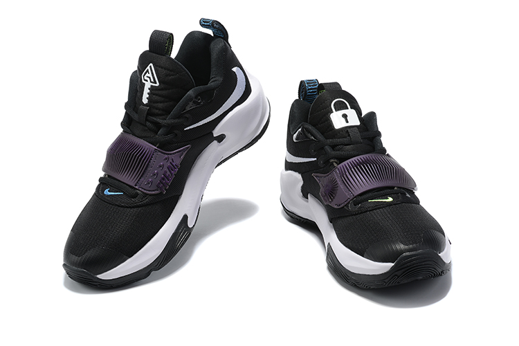 2021 Men Nike Freak 3 Black White Purple Basketball Shoes